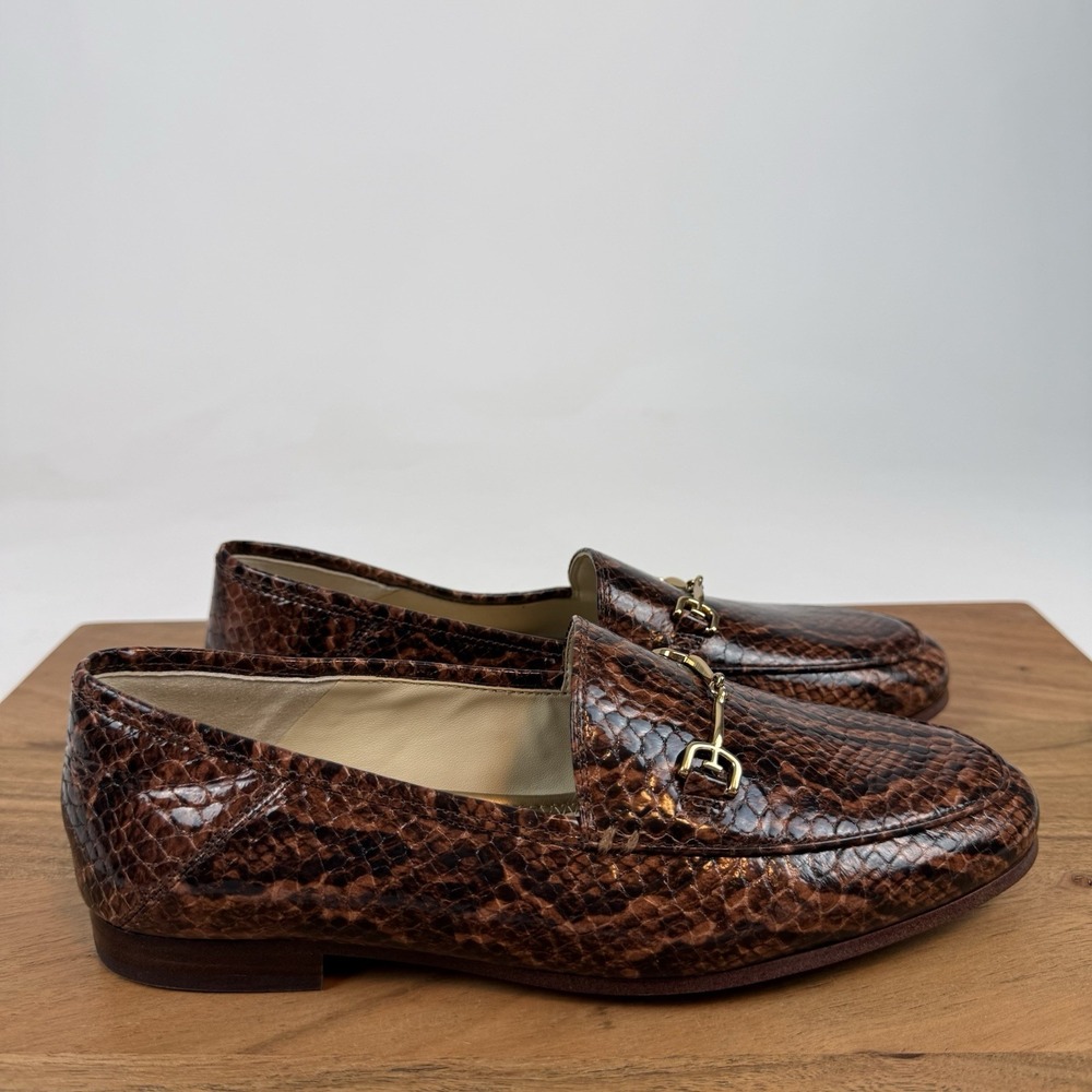 New Womens Sam Edelman Loraine Brown Bit Slip On Leather Loafers Shoes Sz 6.5 M